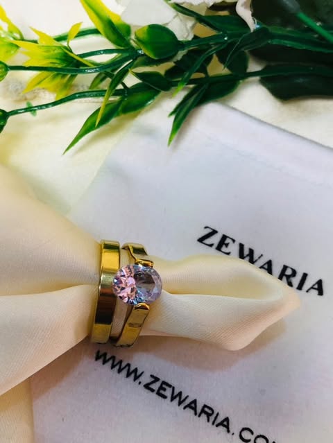 Beautiful ring with oval & Circle  zarkoon + Simple ring