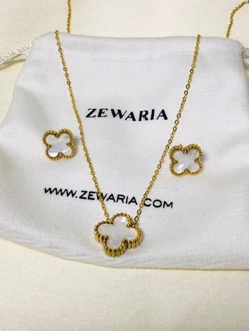 Van Cleef-Inspired Beautiful Flower Necklace Set – Timeless Elegance
